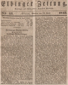 Elbinger Zeitung, No. 43 Montag, 10. April 1843
