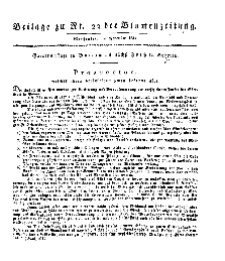 Beilage (Blumen-Zeitung, Jg. VII, November 1834, No 22).