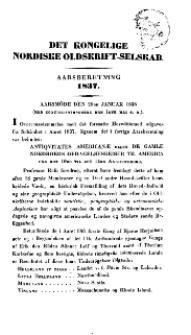 Det Kongelige Nordiske Oldskrift-Selskab. Aarsmöde den 29de Januar 1838