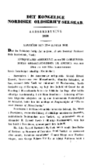 Det Kongelige Nordiske Oldskrift-Selskab. Aarsmöde den 31te Januar 1839