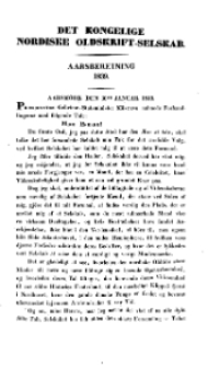Det Kongelige Nordiske Oldskrift-Selskab. Aarsmöde den 30te Januar 1840
