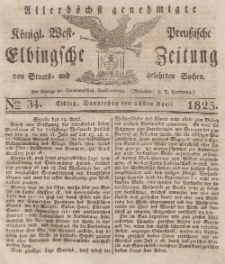 Elbingsche Zeitung, No. 34 Donnerstag, 28 April 1825