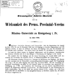 Zwanzigster Jahres-Bericht über die Wirksamkeit