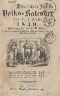Deutscher Volks-Kalender für das Jahr 1839