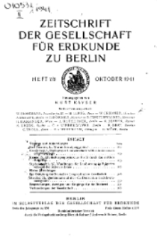 Zeitschrift der Gesellschaft für Erdkunde zu Berlin, 1941, nr 7/8