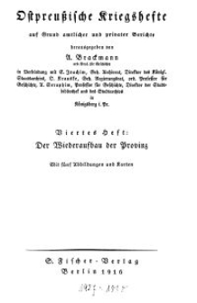 Ostpreußische Kriegshefte, 4. Heft