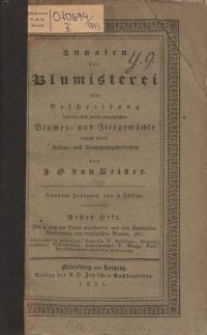 Annalen der Blumisterei, 1. Heft, 1833