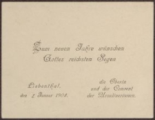 Bilecik: Zum neuen Jahre wünschen Gottes reichsten Segen (02.01.1903 r.)
