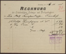 Rechnung: Der Ermländischen Zeitungs- und Verlagsdruckerei