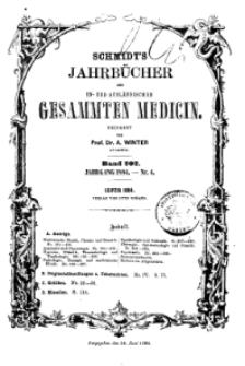 Schmidt’s Jahrbücher der in- und ausländischen gesammten Medicin, 1884 (Nr 4), Bd. 202, No 1.