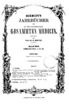 Schmidt’s Jahrbücher der in- und ausländischen gesammten Medicin, 1884 (Nr 10), Bd. 204, No 1.