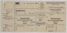 Zahlkarte: Feuersozietät für die Provinz Ostpreußen Geschäftsstelle Elbing