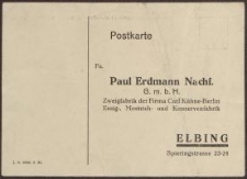 Postkarte: Paul Erdmann Nachf.