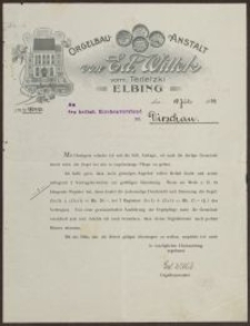 Orgelbau-Anstalt von Ed. Wittek vorm Terletzki, Elbing (19.07.1905)