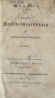 Magazin der neuesten Reisebeschreibungen in unterhaltenden Auszügen, Bd. 20, 1815