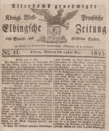 Elbingsche Zeitung, No. 41 Montag, 23 Mai 1825