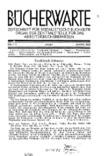Bücherwarte: Zeitschrift für Sozialistische Buchkritik, 1933, H. 1.