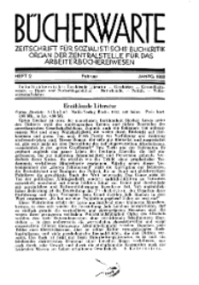Bücherwarte: Zeitschrift für Sozialistische Buchkritik, 1933, H. 2.