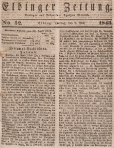 Elbinger Zeitung, No. 52 Montag, 1. Mai 1843