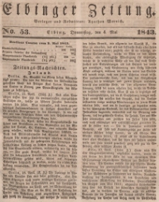 Elbinger Zeitung, No. 53 Donnerstag, 4. Mai 1843