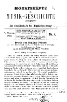 Monatshefte für Musik-Geschichte, Jg. V, 1873, No 4.