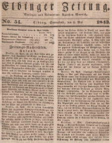 Elbinger Zeitung, No. 54 Sonnabend, 6. Mai 1843