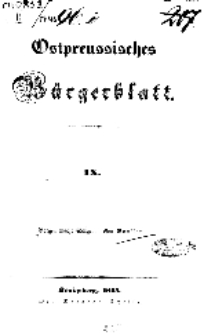 Ostpreussisches Bürgerblatt, IX, 1845