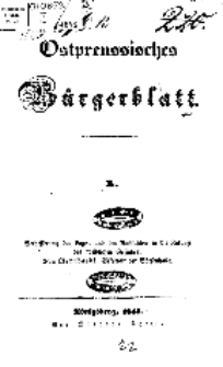 Ostpreussisches Bürgerblatt, X, 1845