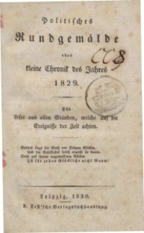 Politisches Rundgemälde oder kleine Chronik des Jahres 1829