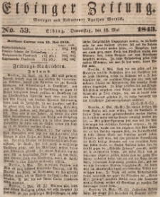 Elbinger Zeitung, No. 59 Donnerstag, 18. Mai 1843