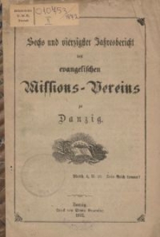 46. Jahresbericht des evangelischen Missions-Vereins zu Danzig