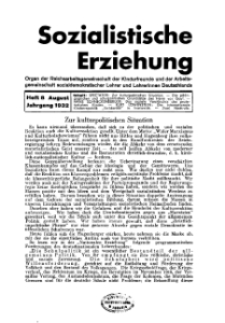 Sozialistische Erziehung, Heft 8, August 1932
