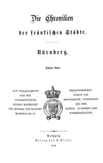Die Chroniken der Deutschen Städte: T. 11. Bd. 5. Nürnberg