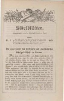 Bibelblätter, Nr. 3, 1876