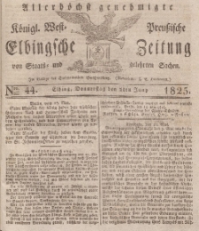 Elbingsche Zeitung, No. 44 Donnerstag, 2 Juni 1825