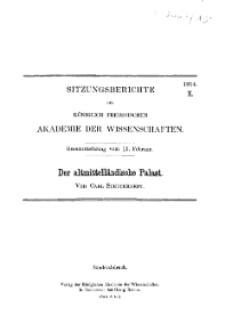 ...1914, X, Gesammtsitzung vom 19. Februar, C. Schuchardt, Der altmittelländische Palast