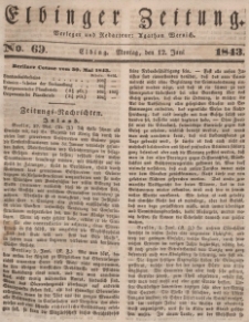 Elbinger Zeitung, No. 69 Montag, 12. Juni 1843