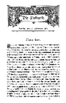 Die Zukunft, 23. Februar, Bd. 34.