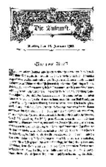Die Zukunft, 18. Januar, Bd. 38.