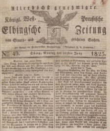 Elbingsche Zeitung, No. 49 Montag, 20 Juni 1825