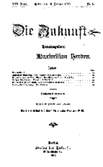 Die Zukunft, 15. Oktober, Jahrg. XVI, Bd. 73, Nr 3.