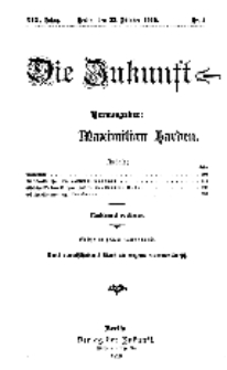 Die Zukunft, 22. Oktober, Jahrg. XVI, Bd. 73, Nr 4.