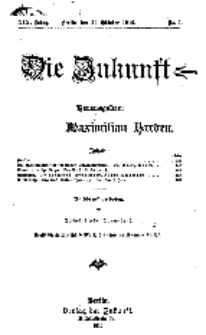 Die Zukunft, 29. Oktober, Jahrg. XVI, Bd. 73, Nr 5.