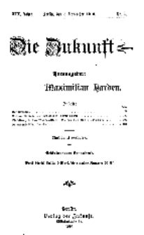 Die Zukunft, 5. November, Jahrg. XVI, Bd. 73, Nr 6.