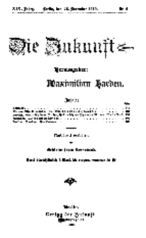 Die Zukunft, 26. November, Jahrg. XVI, Bd. 73, Nr 9.