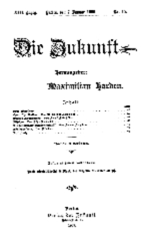 Die Zukunft, 7. Januar, Jahrg. XIII, Bd. 50, Nr 15.