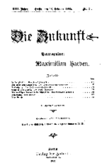 Die Zukunft, 18. Februar, Jahrg. XIII, Bd. 50, Nr 21.