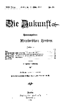 Die Zukunft, 11. März, Jahrg. XIII, Bd. 50, Nr 24.