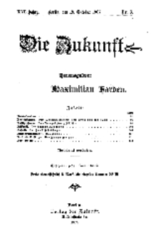 Die Zukunft, 19. Oktober, Jahrg. XVI, Bd. 61, Nr 3.