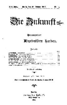 Die Zukunft, 26. Oktober, Jahrg. XVI, Bd. 61, Nr 4.